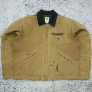 Vintage Carhartt J97 BRN Faded Brown Detroit Jacket Size XL Extra Large